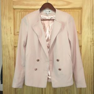 Soft pink blazer with rose gold buttons